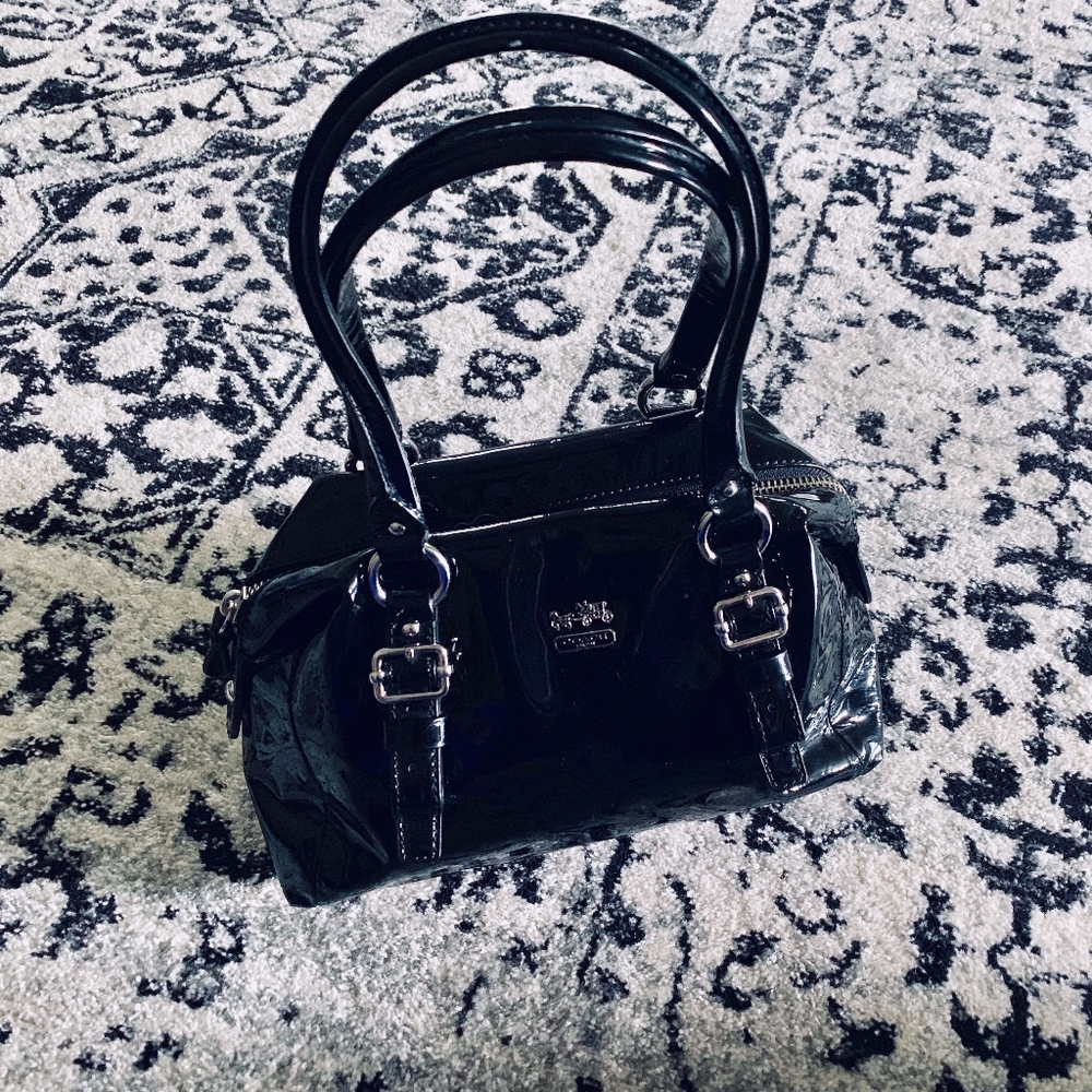 Black Patent Leather Coach Purse
